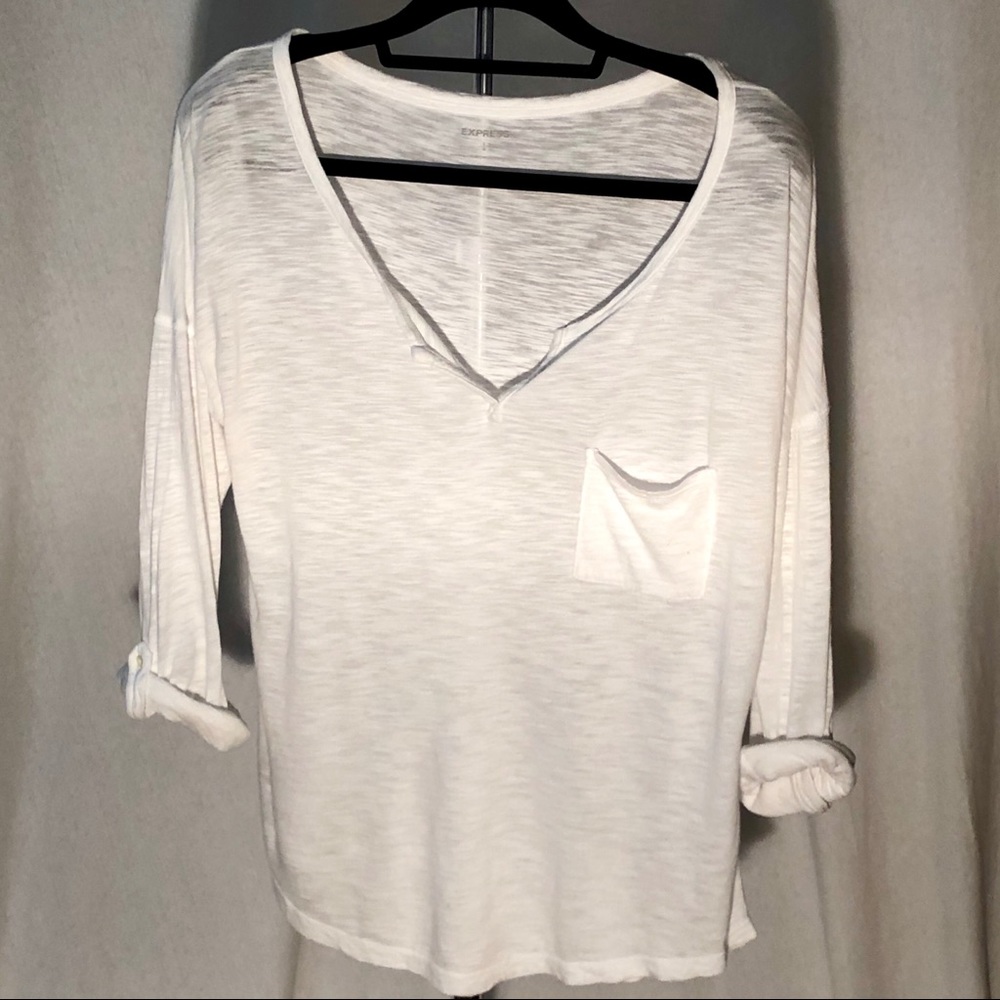 Express 3/4 V-Neck Top